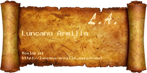 Luncanu Armilla névjegykártya